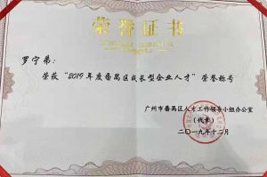 平博pingbo（中国）集团CEO罗宁弟荣膺番禺区杰出产业人才奖